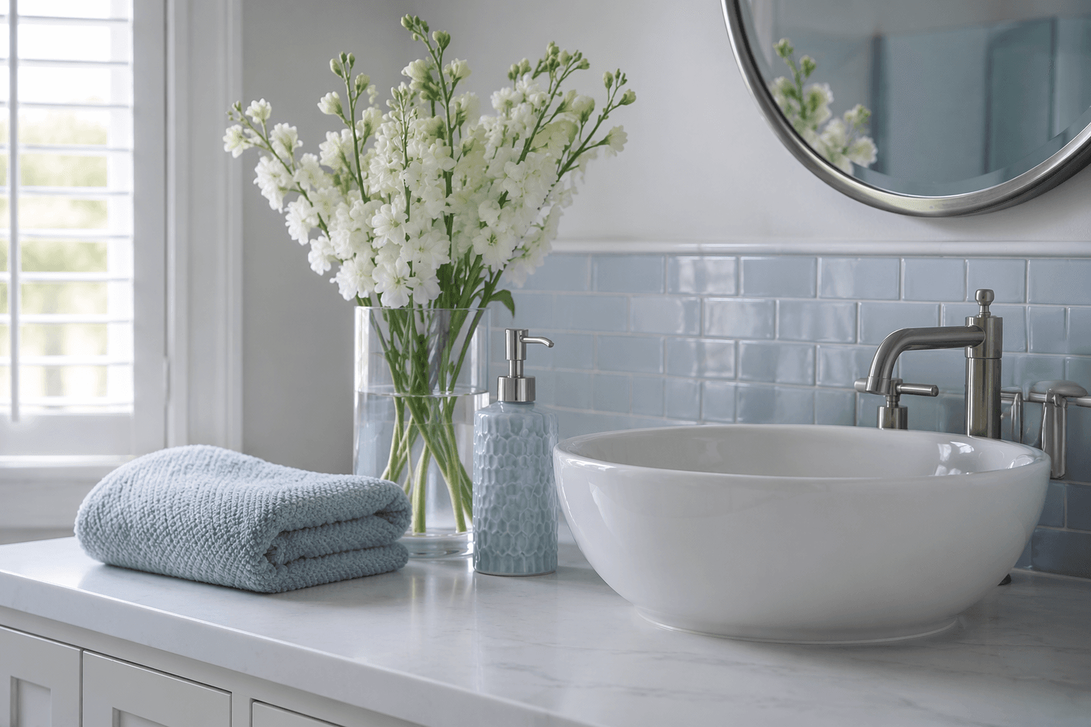 Soap Dispenser Pair — In the bathroom