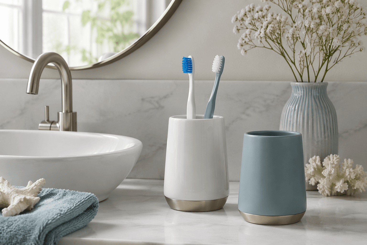 Toothbrush Holder Set — In the bathroom